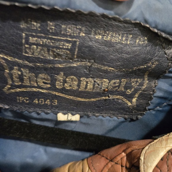 Vintage Korean Multicolor Leather Fish Scale Patchwork Jacket Womens L - Picture 3 of 16